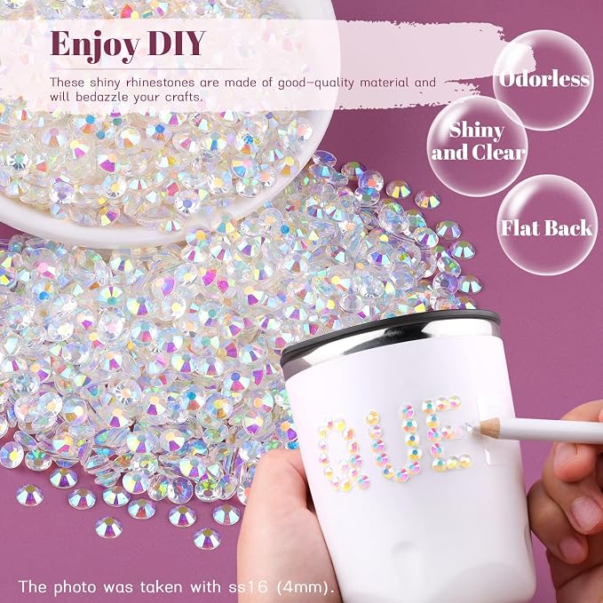 12000PCS 2mm Resin Jelly Rhinestones in Bulk, Bedazzling Flatback Crystals - Image 4