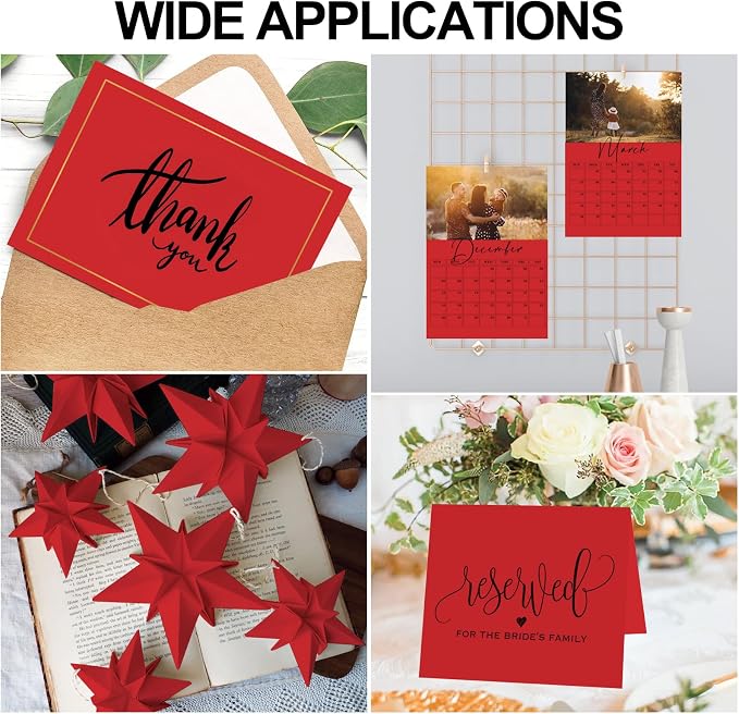 Joyberg Red Cardstock 8.5 x 11, 230gsm Cover Cardstock Paper, 85 Lb Heavy Card - Image 7