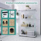 LFT HUIMEI2Y Glass Display Cabinet 3-Shelf - Image 5