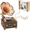 3D Wooden Puzzle Mechanical Gramophone, Wood Model Kits by Lilcubics