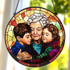 Personalized Grandma Stained Glass Sun Catcher, Custom Photo Family Portrait - Image 6