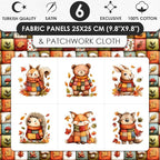 Autumn Animals Patchwork Cotton Fabric Panel – 6 Designs + Bonus Patchwork - Image 3