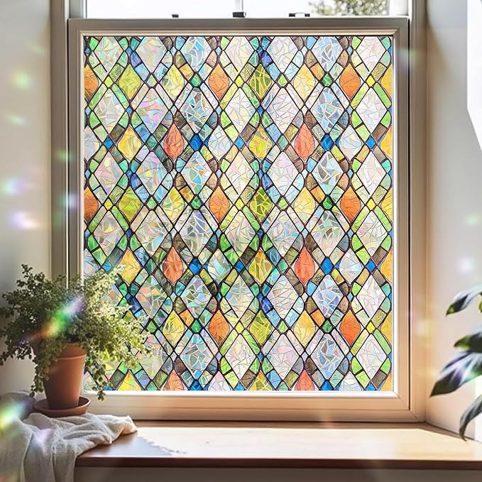 ADD.HERES Window Privacy Film, Stained Glass Decorative Static Cling, Removable by ADDHERES