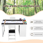 GarveeHome 4-in-1 Kids Art Table and Chair Set | Wood Toddler Activity Desk - Image 6