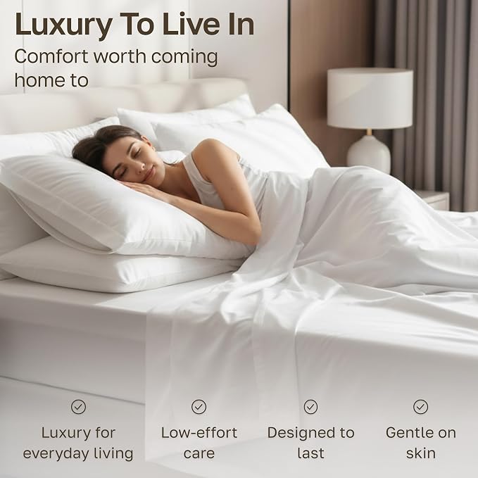 California Design Den Thick and Natural 100% Cotton Bed Sheets King Size Set - Image 7