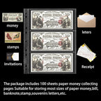 Uncle Paul 300 Pockets Banknote Sleeves 100 Sheets Currency Holder | Uncle Paul - Image 3