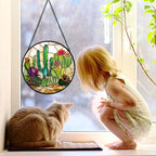 DASTOLL Stained Glass Window Hanging, and Mom 11.8x11.8 in - Image 3