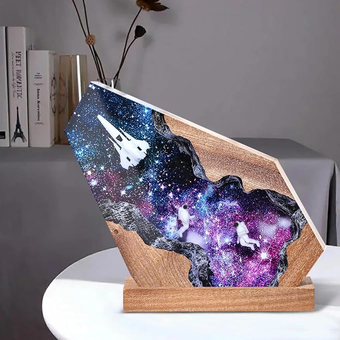 Space Resin Lamp, Handmade Galaxy Resin Night Light - Image 2