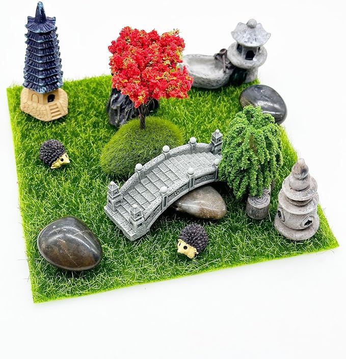 Cayway Outdoor Fairy Garden Miniatures Mini Zen Garden Accessories, Artificial - Image 7