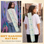 Blue Hydrangea Block Print Mahjong Mat Bag - Image 7