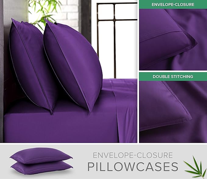 Pure Bamboo Twin Sheets, Genuine 100% Organic Viscose Derived from Bamboo Bed - Image 3