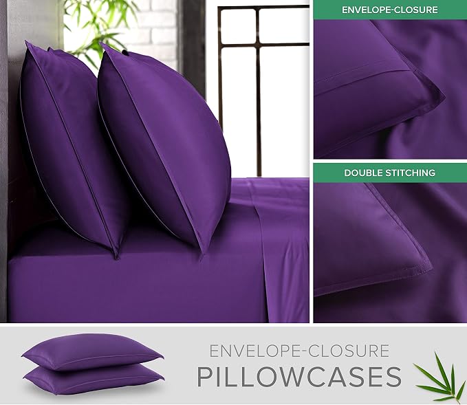 Pure Bamboo Full Sheets, Genuine 100% Organic Viscose Derived from Bamboo Bed - Image 3
