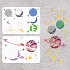 INFUNLY 2pcs Space Planets Wall Stencils by INFUNLY