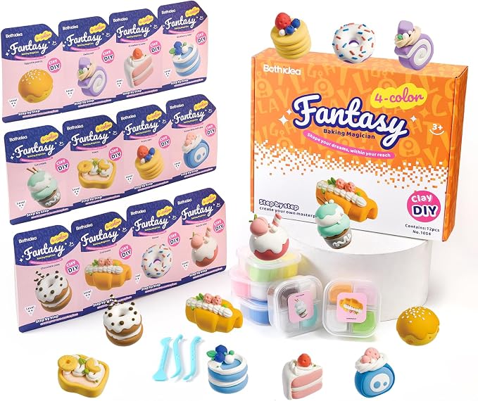 Both idea Air Dry Clay Kit, Cake Theme | 12 Packs, Non-Toxic Kids Gift | School - Image 2