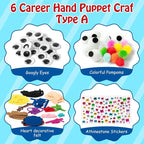 WATINC 6Pcs Hand Puppet Making Kit, Art Craft Felt Sock Puppet Toys, Creative - Image 2