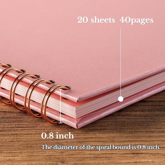 potricher 8 x 8 Inch DIY Scrapbook Album 40 Pages Hardcover Kraft Paper Scrap - Image 4