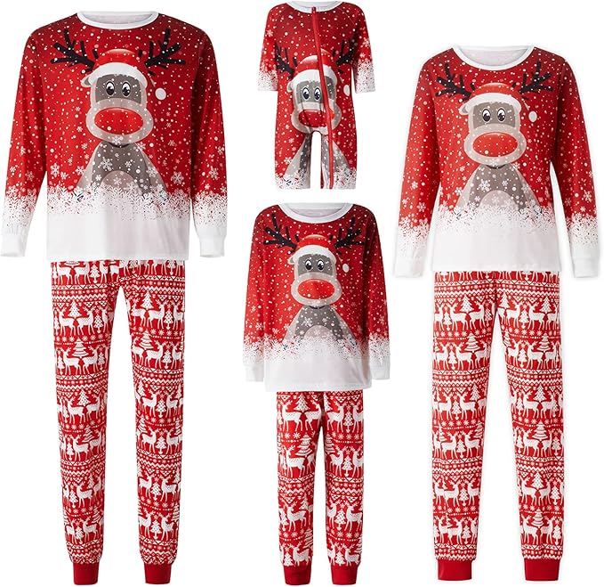 Awoscut Family Christmas Pajamas Matching Pajamas for Family, Xmas PJs Sets Holiday Sleepwear