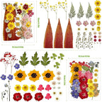140Pcs Dried Flowers for Crafts, Dried Pressed Flowers for Resin Molds - Image 3