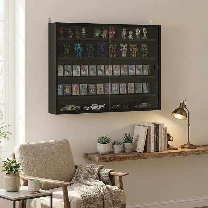 HOMCOM 5-Tier Display Cabinet, Glass Door Cabinet - Image 8