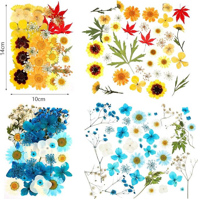 110 Pcs Dried Pressed Flowers for Resin, Real Dry Daisy Flowers and Leaves Bulk - Image 3