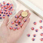 100pcs 4th of July Independence Day American Flag Polymer Clay Spacer Beads - Image 5