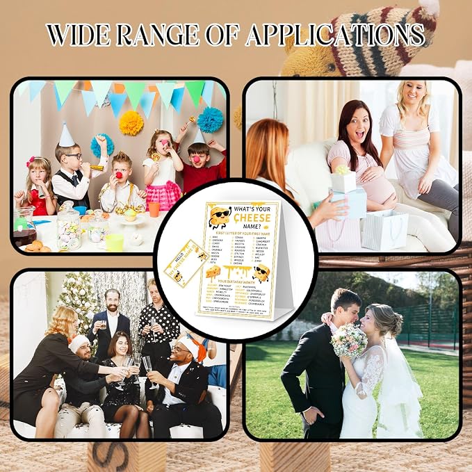What's Your Cheese Name Game Cards, Birthday Game Supplies, 1 Cheese Name Game - Image 6