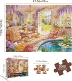 Garden Sunroom Retreat Puzzles for Adults 1000 Pieces, Impossible Hard - Image 6
