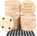 30 Pieces Unfinished Wood Coasters, 4 Inch Round Blank Wooden Coasters by Dlerom