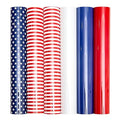 USA Iron On Flag Vinyl Sheets 6 Pcs 12'' x 10', Fourth of July Patriotic Navy by Mabende