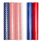 USA Iron On Flag Vinyl Sheets 6 Pcs 12'' x 10', Fourth of July Patriotic Navy by Mabende