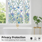 Coavas Window Privacy Film: Stained Glass Window Film Decorative 3D Violets - Image 8