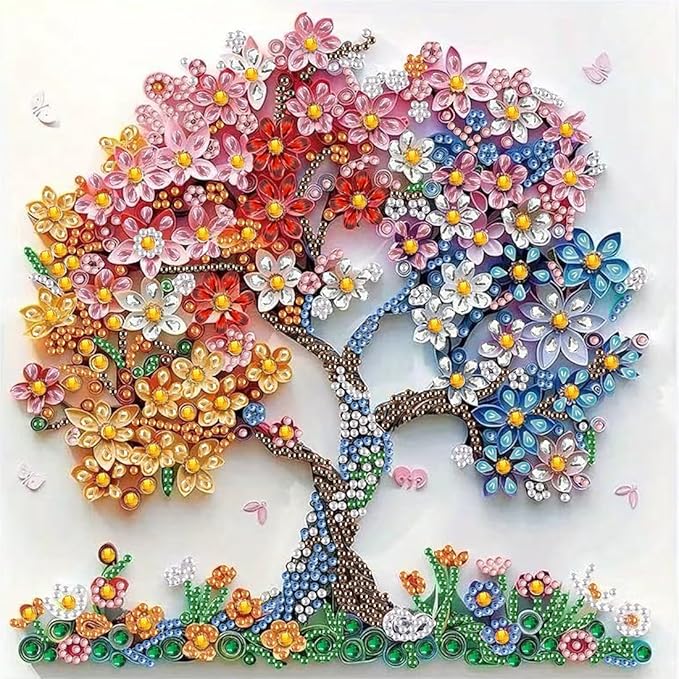 SHICERNHJ 5D Diamond Art Kits for Adults Beginner, Colorful Flower Tree Diamond by Unknown