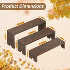 2 Set Wooden Cupcake Stand for Decor, 3 Tiered Stackable Display Risers - Image 4