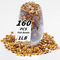 1 LB Amber Flat Glass Beads, 160-180PCS Small Glass Marbles, Mini Flat Round by Foncomy
