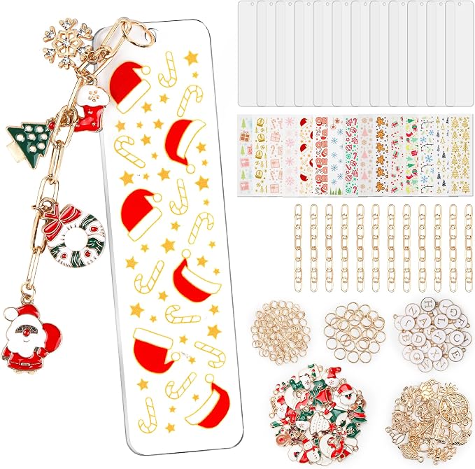 245PCS Acrylic Bookmark Blanks Thicken 12 DIY Bookmark Making 15 Christmas UV by HOMAR