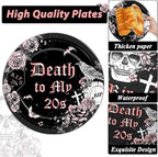 Qyeahkj 100 Pcs 30th Birthday Party Supplies Death to My 20s Paper Plates and - Image 4