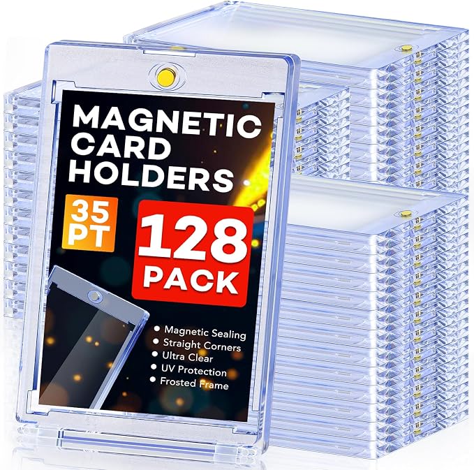 128ct Magnetic Card Holders, 35pt One Touch Card Holder, U-V Protection Hard by Zenowick