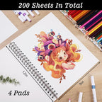 4 Pack Mixed Media Sketchbook, 9x12 inches Drawing Paper Sketch Book, - Image 2