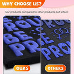 VinylRus Blue Puff Vinyl Heat Transfer -12” x 6ft Puffy 3D Iron on Vinyl - Image 4