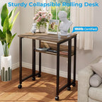 GreenForest Folding Desk with Wheels, 31.5" Rolling Table - Image 8