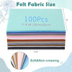 Tegeme 100 Pcs 8 x 12 Inches Felt Fabric Sheet - Image 3