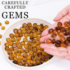 50PCS Mini Glass Gems, Amber Mancala Stones Flat Bottom Marble Beads - Image 2