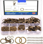 Glarks 125pcs Bronze Keychain Making Kit, Keychain Craft Supplies Including Key by Glarks