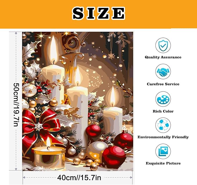 Meothan Paint by Numbers Kit for Adults Beginner 16x20 inch | Christmas Adult - Image 3