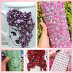 9000Pcs 3-8mm Red Blue Pink Flatback Pearls - Image 5