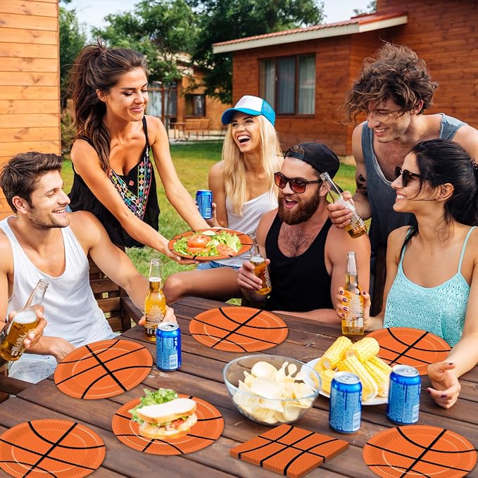 48Pcs Basketball Paper Plates and Napkins Basketball Birthday Party Decorations - Image 6