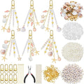 Cunno 776 Pcs Beach Seashell Bag Charm Making Kit, Ocean Coastal DIY Keychain by Cunno