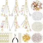 Cunno 776 Pcs Beach Seashell Bag Charm Making Kit, Ocean Coastal DIY Keychain by Cunno
