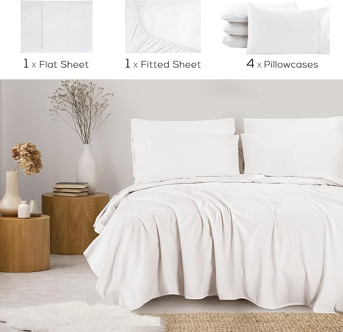 Mueller Ultratemp King Size Sheets Set, Super Soft 1800, 6 Piece, Deep Pocket - Image 2
