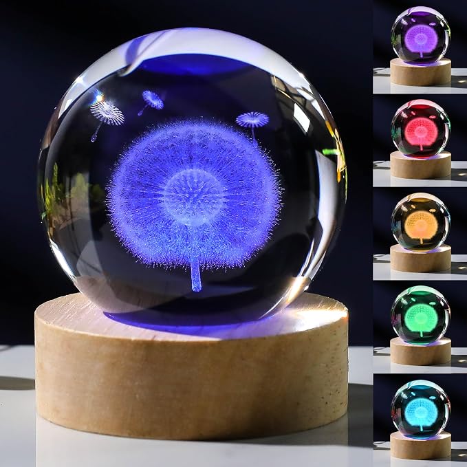 3D Dandelion Gifts for Women Crystals Ball by Unknown